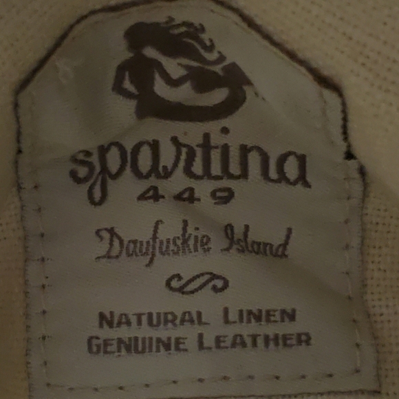 Spartina 459 Green and Navy Linen Handbag. Leather Strapes. - Picture 2 of 5